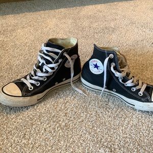 Black high top converse womens 7